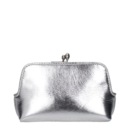 Gray Leather Crossbody Bag