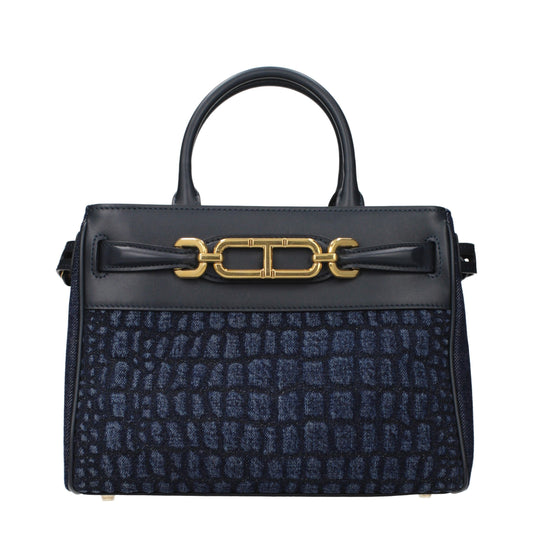 Blue Fabric Handbag