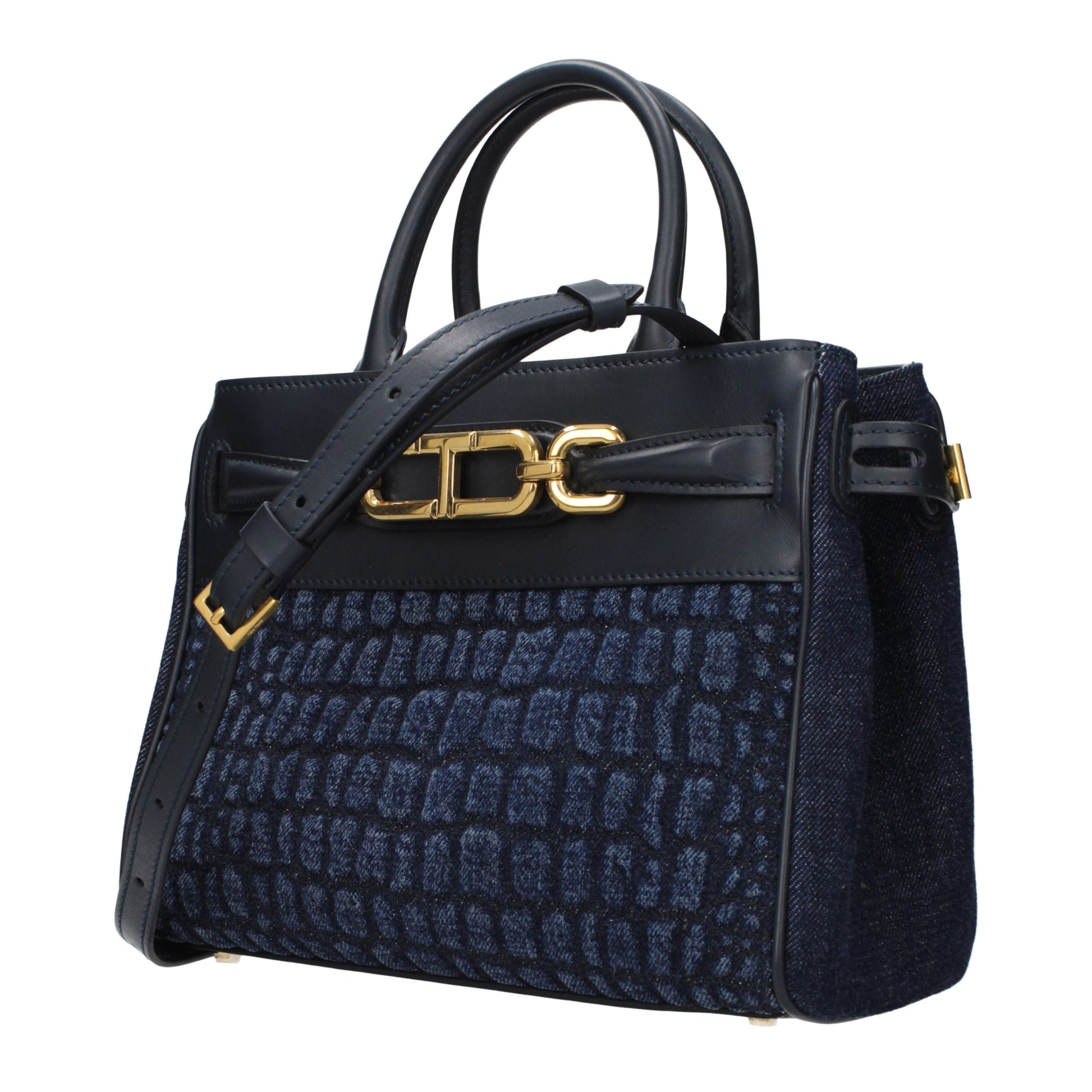 Blue Fabric Handbag