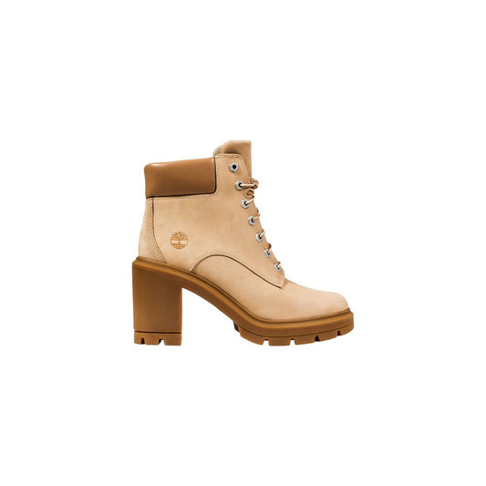Beige Suede Leather Ankle Boots