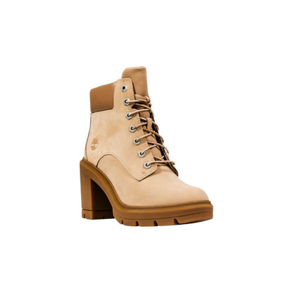 Beige Suede Leather Ankle Boots