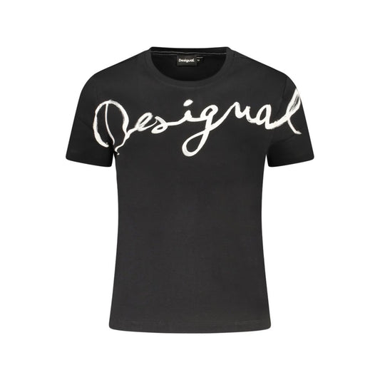 Black Cotton Womens T-Shirt