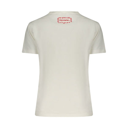 White Cotton Women T-Shirt