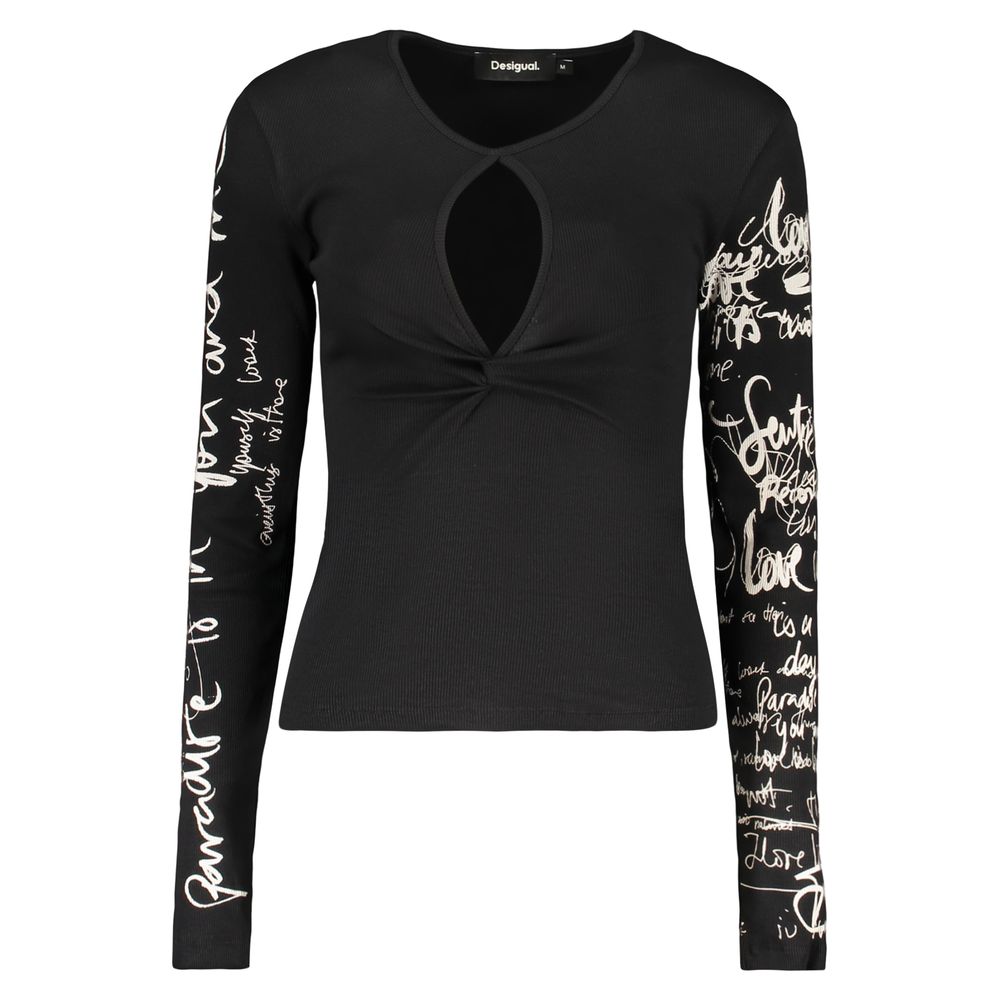 Black Cotton Women Sweater