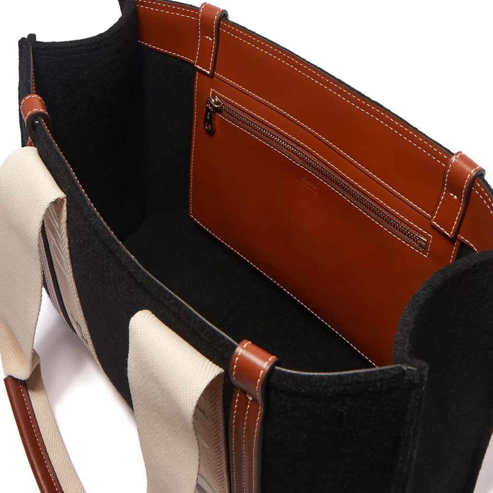Black Wool Tote Bag