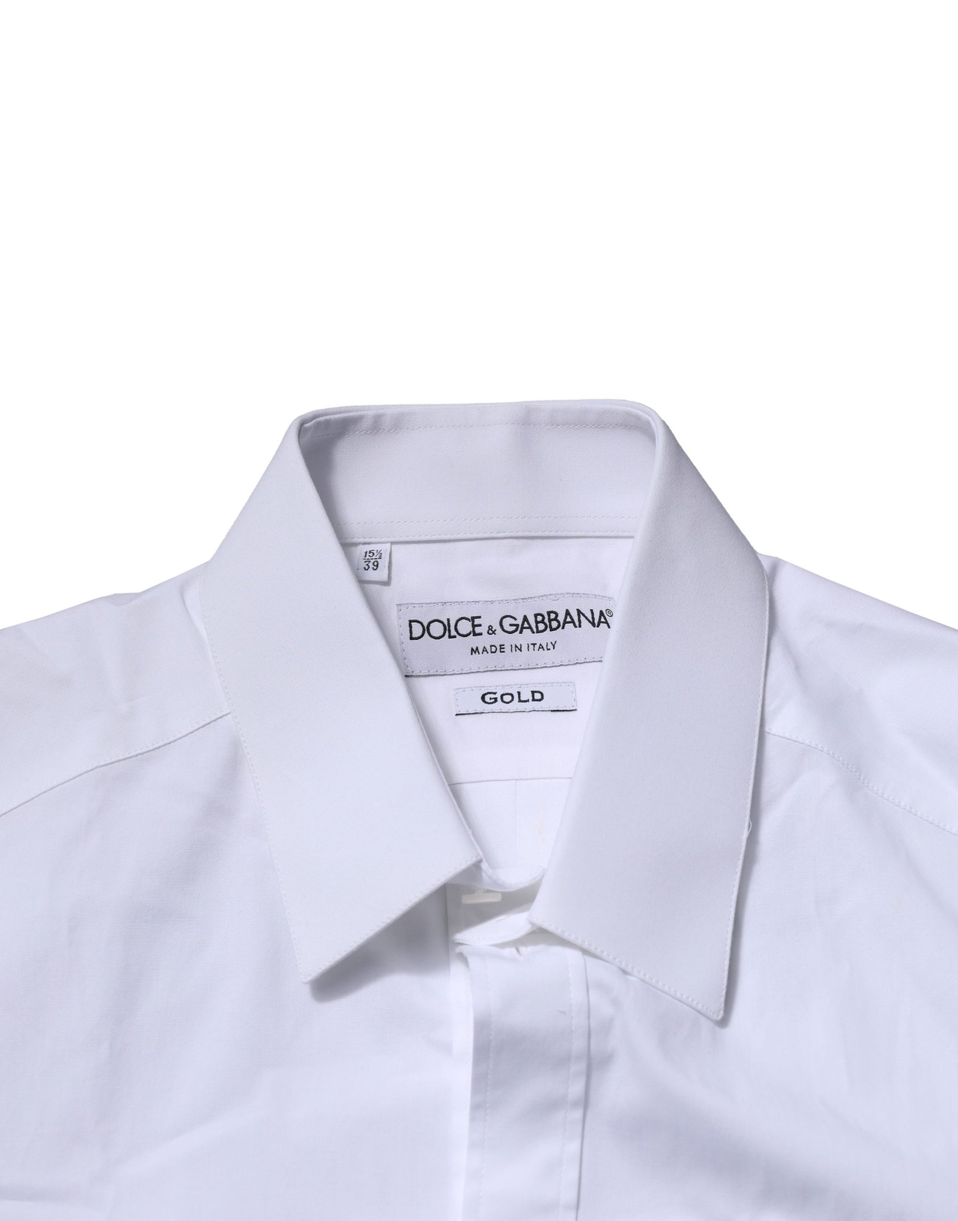 White Cotton GOLD Long Sleeves Formal Shirt