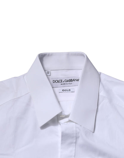 White Cotton GOLD Long Sleeves Formal Shirt