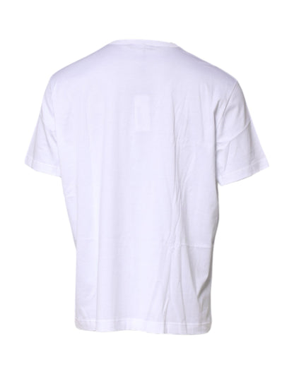 White Cotton Heraldic DG Crest Patch T-shirt