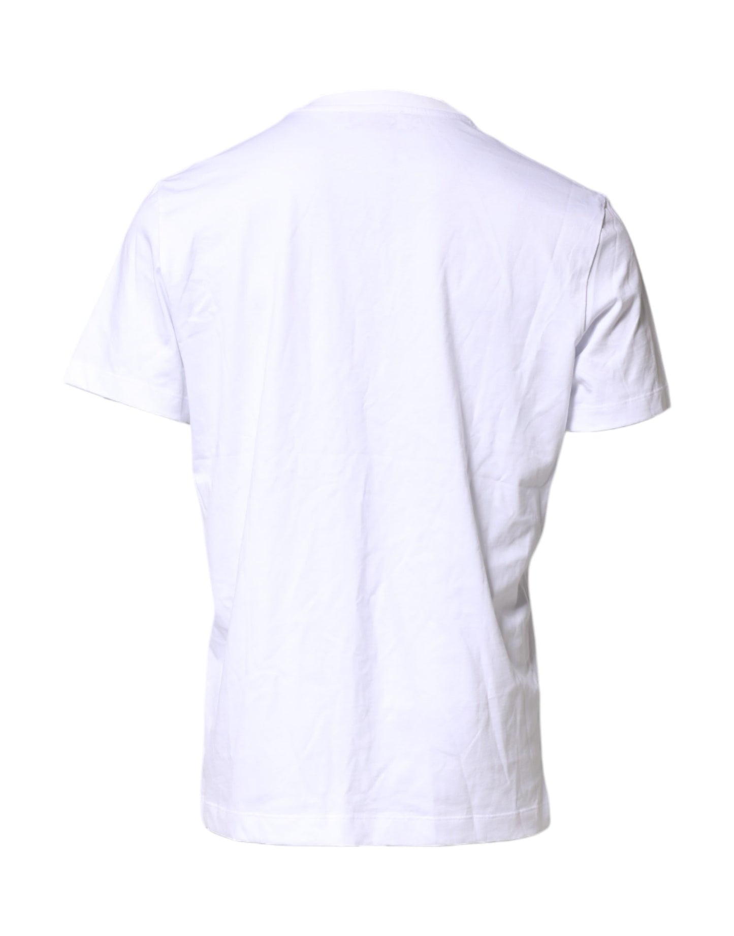White Cotton DG Logo Embroidery Men T-shirt