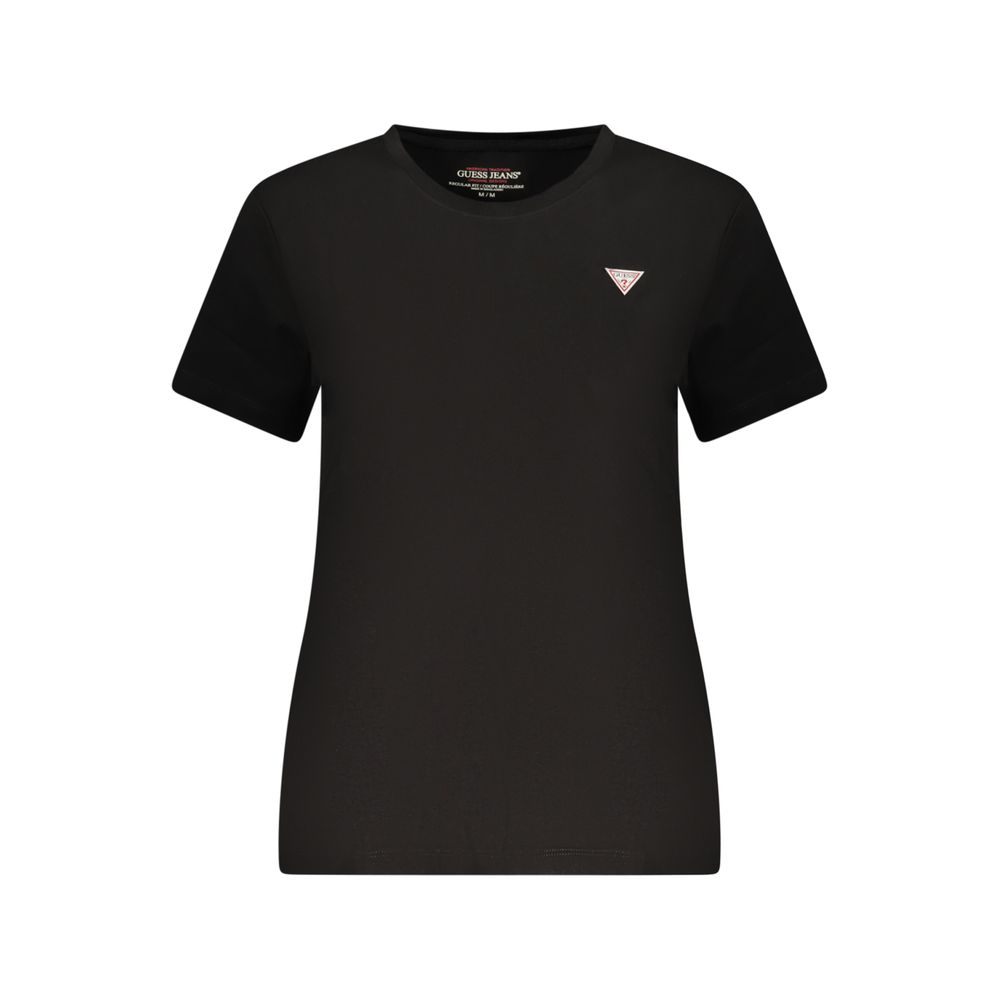 Black Cotton Women T-Shirt