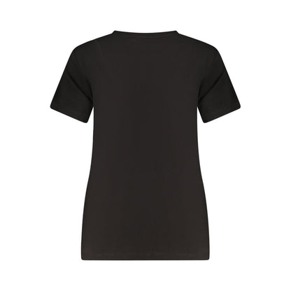 Black Cotton Women T-Shirt