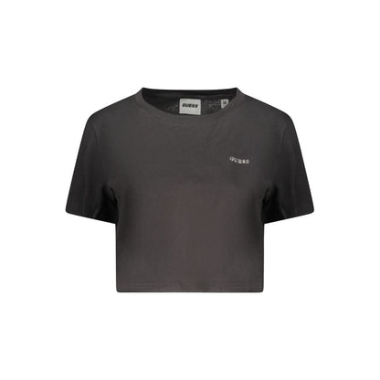 Black Cotton Women T-Shirt