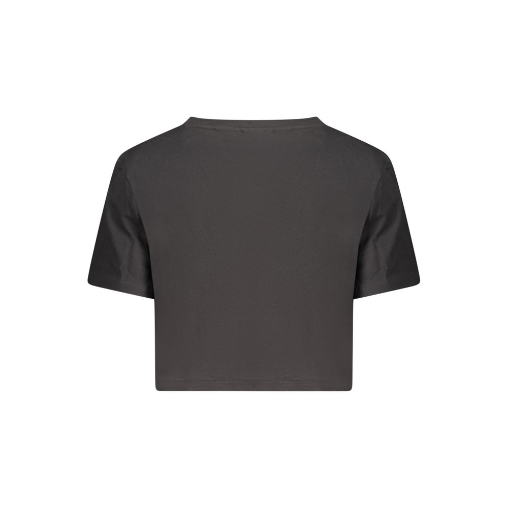Black Cotton Women T-Shirt