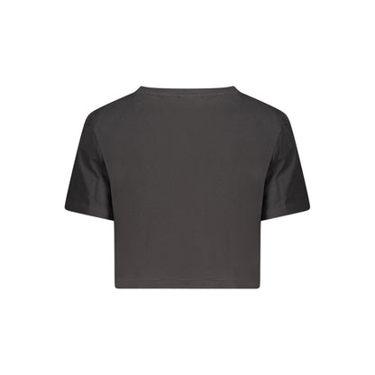 Black Cotton Women T-Shirt