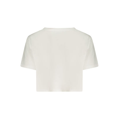 White Cotton Women T-Shirt