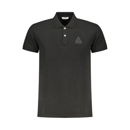 Black Cotton Men Polo Shirt