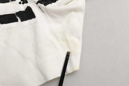 White Cotton Bandana Print CrewNeck T-shirt