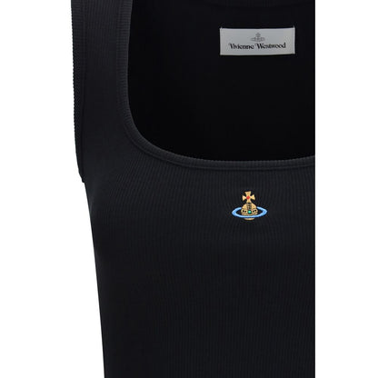 Black Cotton Sleeveles T-Shirt