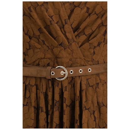 Brown Polyamide Casual Dress