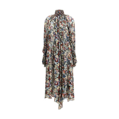 Multicolor Silk Casual Dress