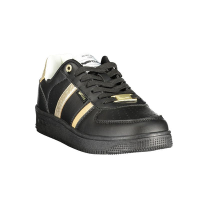 Black Polyurethane Women Sneaker