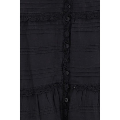 Black Viscose Long Skirt
