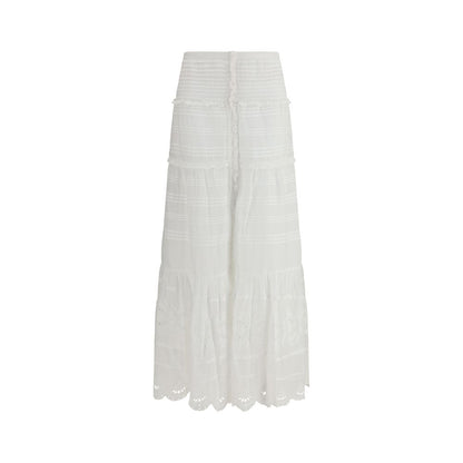 White Viscose Long Skirt