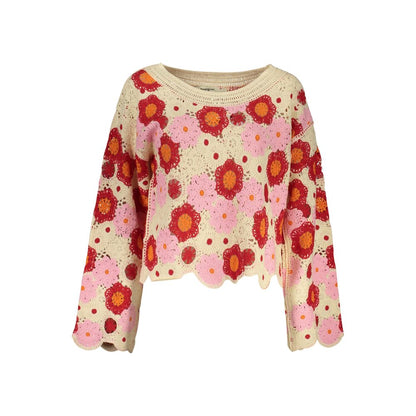 Beige Cotton Women Sweater