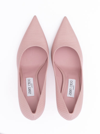 Pink Lizard Printed Leather Love 85 Pumps
