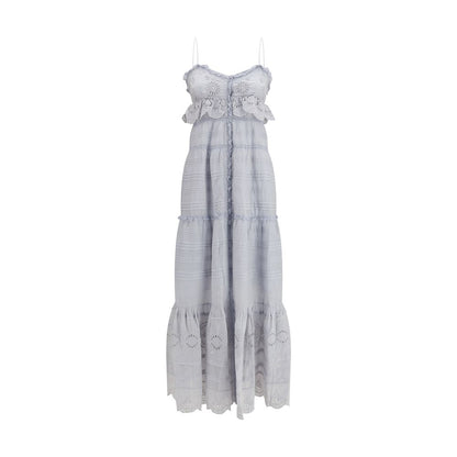 Blue Cotton Casual Dress