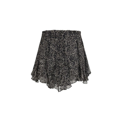 Black Viscose Bermuda Shorts