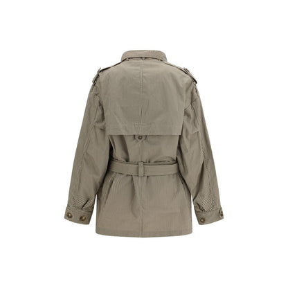 Bicolor Cotton Trench Coat