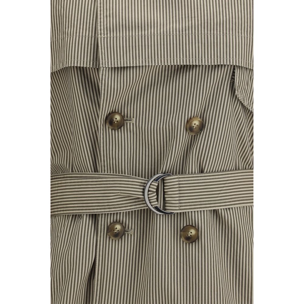 Bicolor Cotton Trench Coat