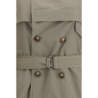 Bicolor Cotton Trench Coat