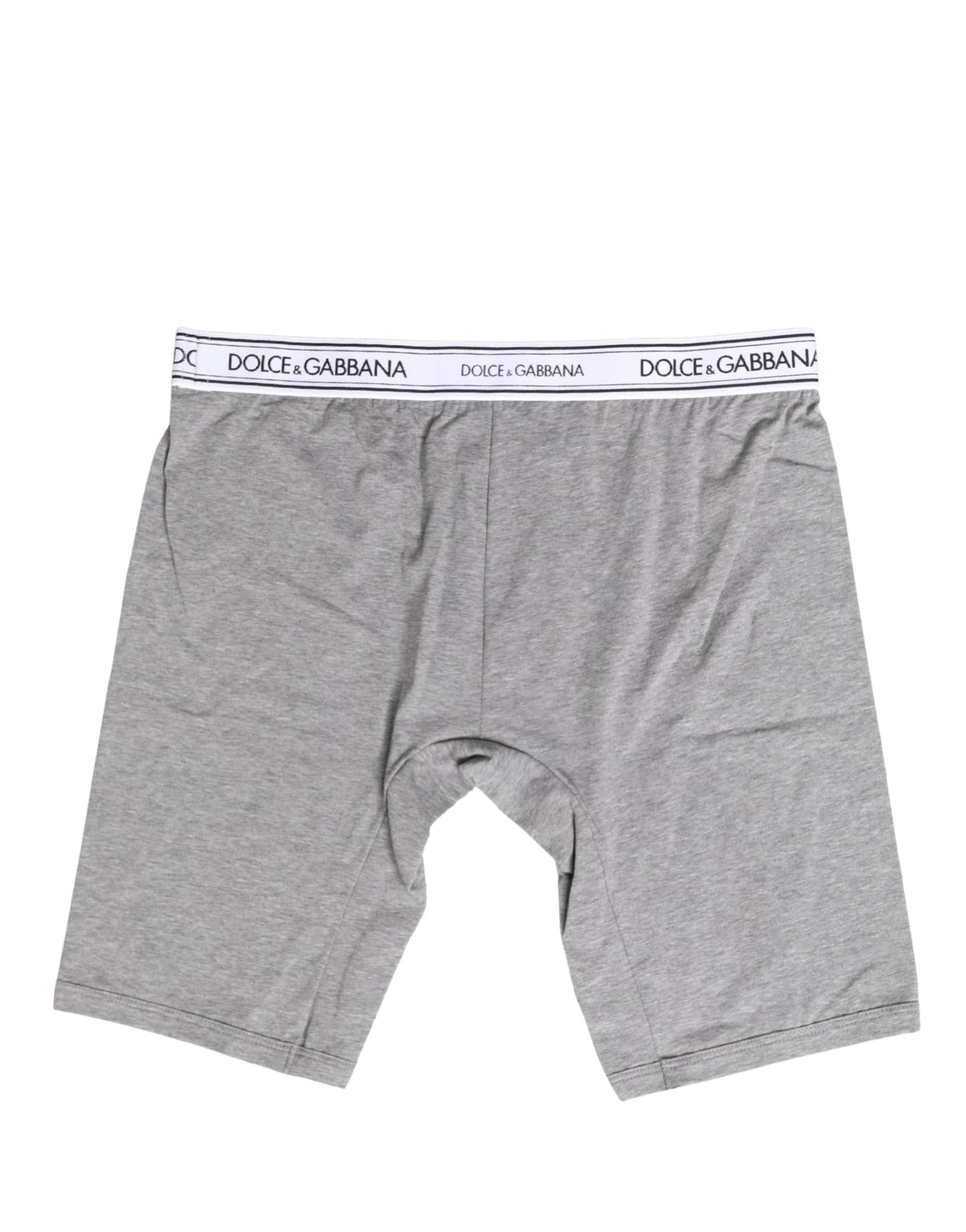 Gray Cotton Logo Waistband Midi Boxer Underwear