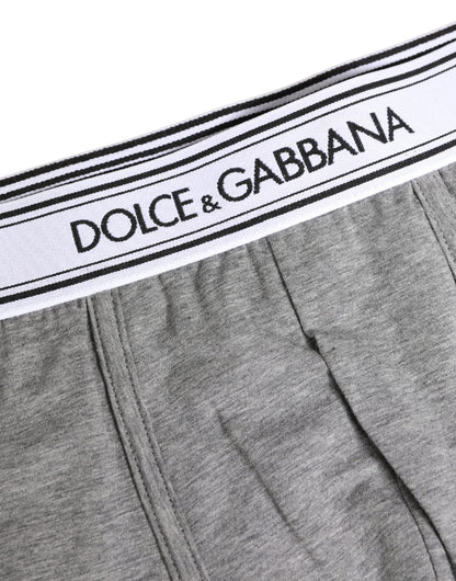 Gray Cotton Logo Waistband Midi Boxer Underwear