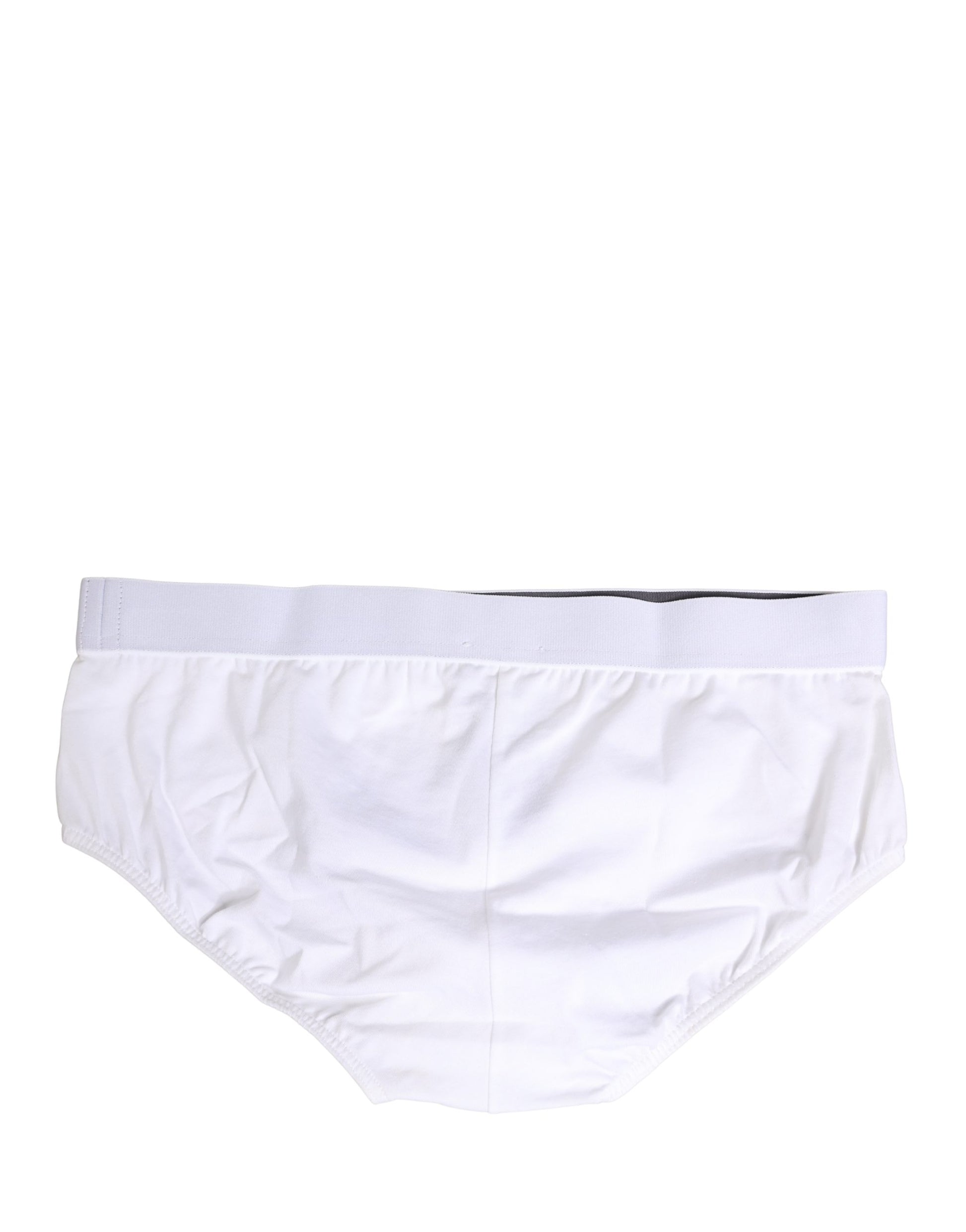 White Logo Waistband Cotton Men Briefs Underwear