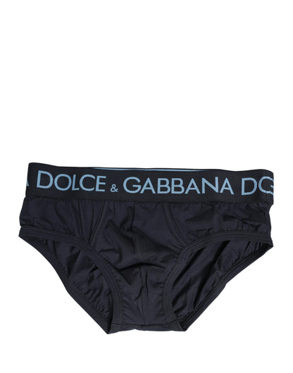 Dark Blue Logo Waistband Men Briefs Underwear