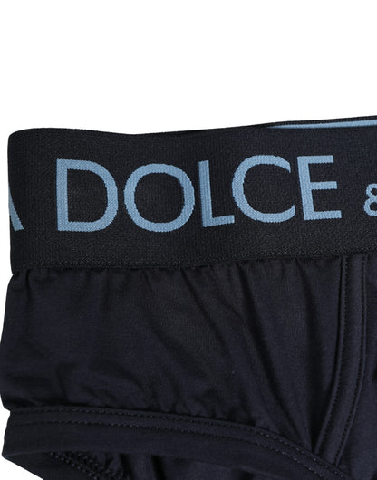 Dark Blue Logo Waistband Men Briefs Underwear
