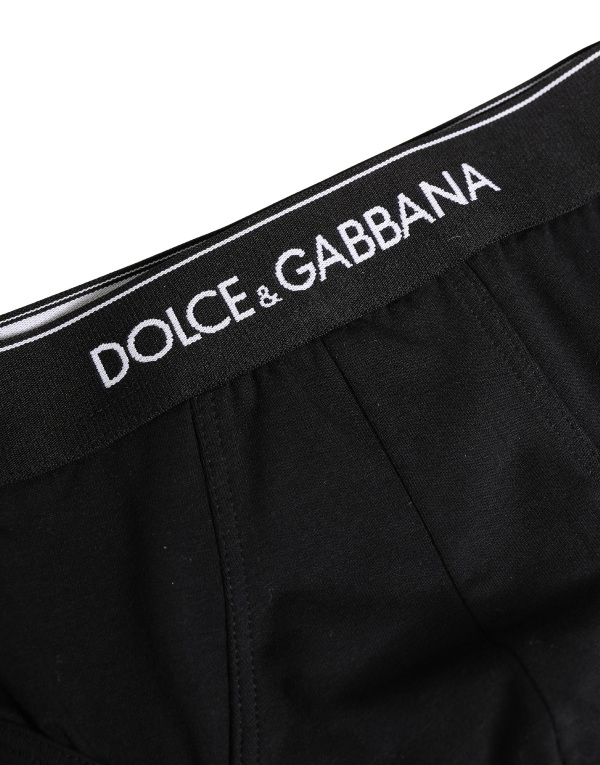 Black Cotton Logo Waistband Briefs Underwear