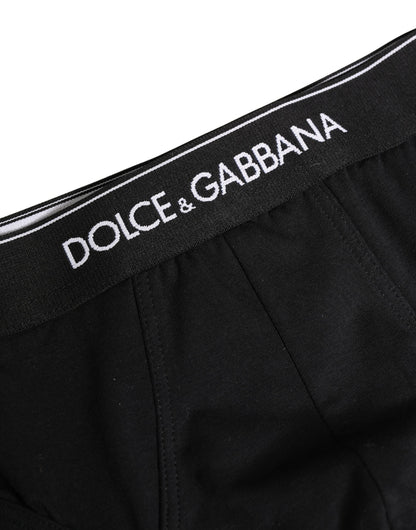 Black Cotton Logo Waistband Briefs Underwear