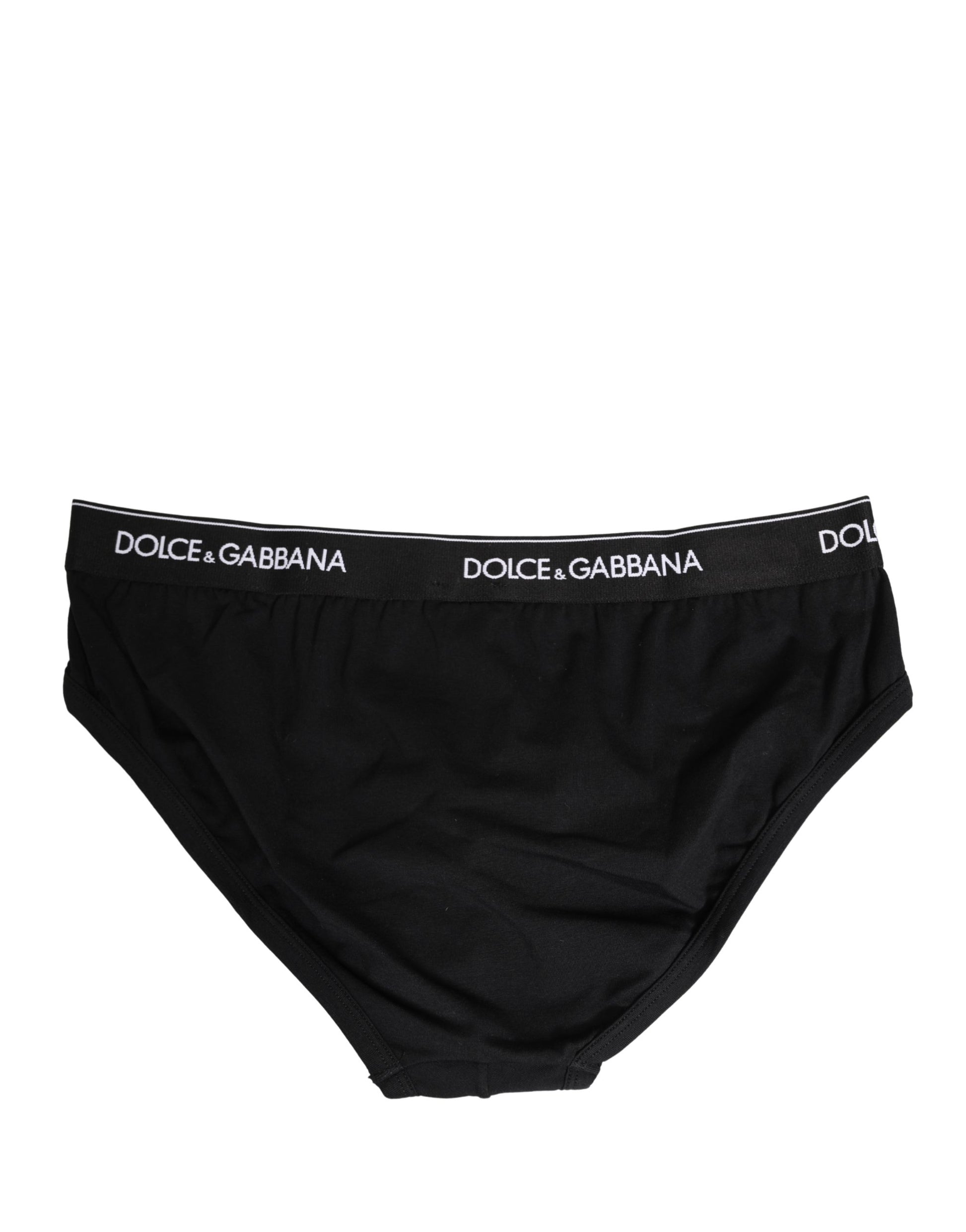 Black Cotton Logo Waistband Briefs Underwear