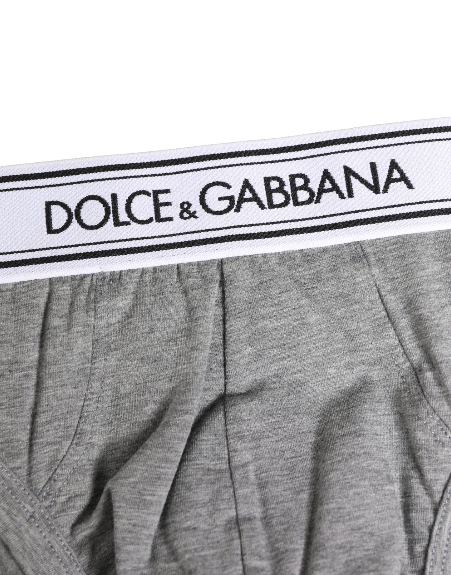 Gray Logo Waistband Men Midi Brief Underwear