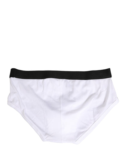 White Black Logo Waistband Men Brief Underwear