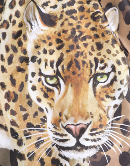 Multicolor Leopard Print Swim Trunks Swimwear