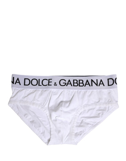 White Cotton Stretch Regular Brief Underwear
