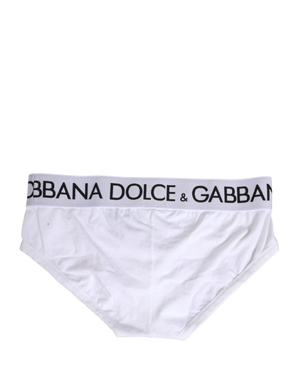 White Cotton Stretch Regular Brief Underwear