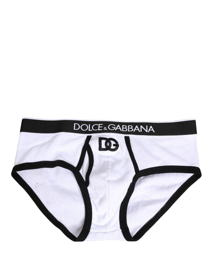 White Cotton Ribbed Men Brando Brief Underwear