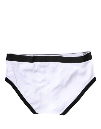 White Cotton Ribbed Men Brando Brief Underwear