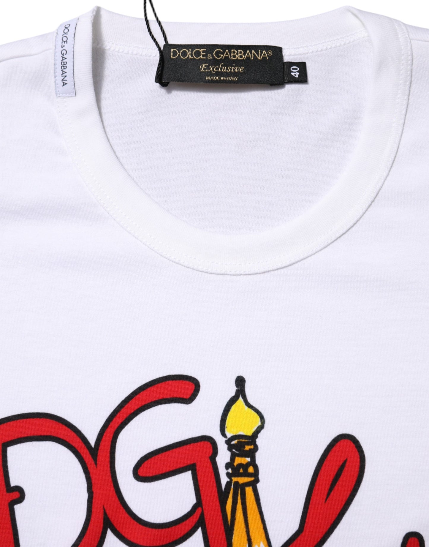 White DG Loves Moscow Print Cotton  T-shirt